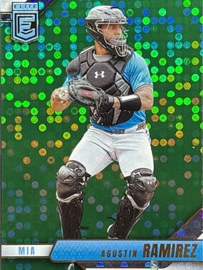 Panini Elite Green Holo Agustin Ramirez Catcher Baseball Trading Card